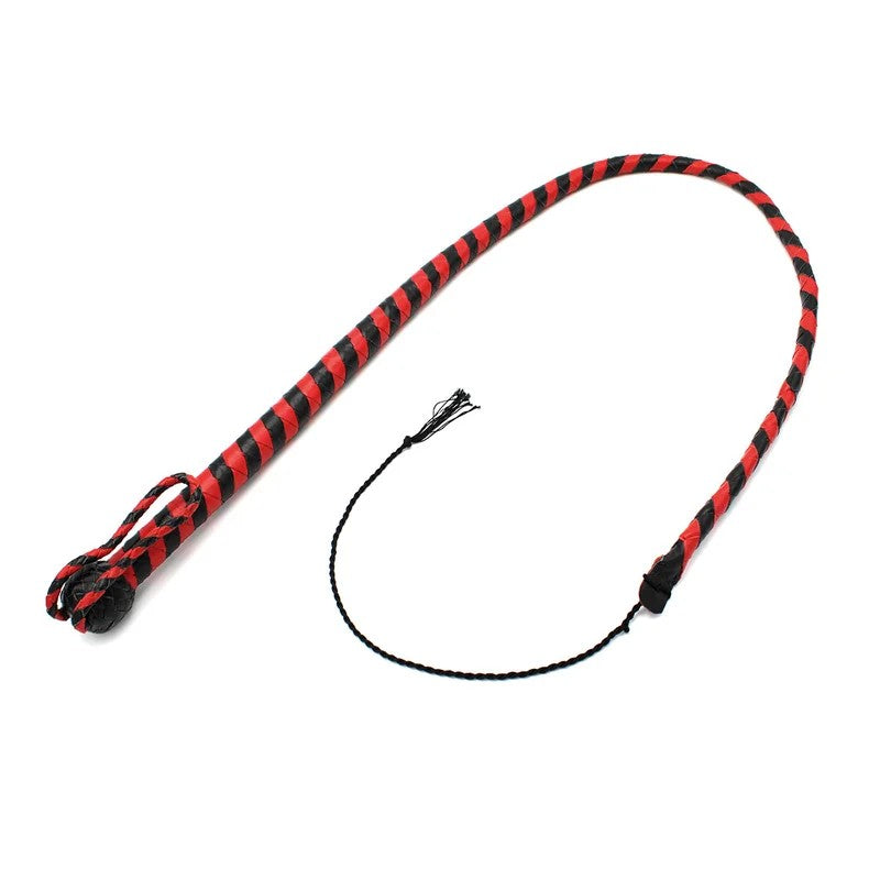KiotosLederpeitscheSchwarz&Rot120cm