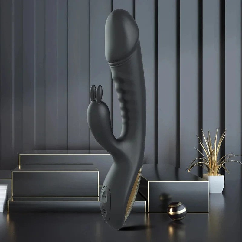 Klitorisklemmen-Kaninchenvibrator–vibrierenderDildomitdoppeltemEnde,G-Punkt-Klitoris-Stimulator