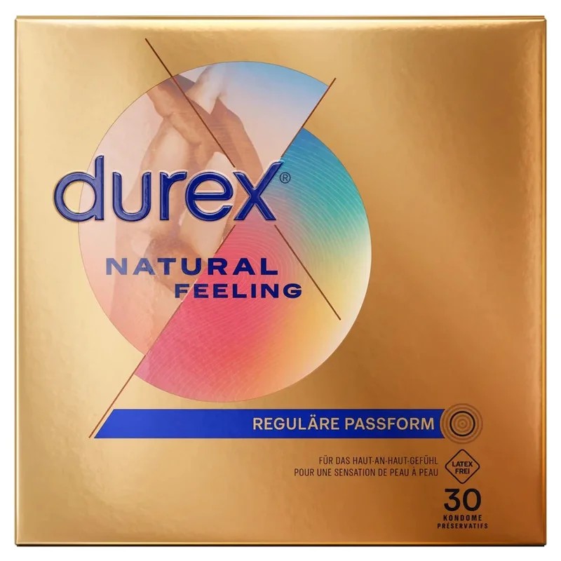 Kondome„NaturalFeeling“mitGleitgelbeschichtung–latexfrei(Ø56mm/30Stk.)vonDurex