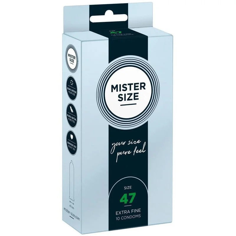KondomeausNaturkautschuklatex–extrafein&gefühlsecht(Ø47mm/10Stk.)vonMisterSize