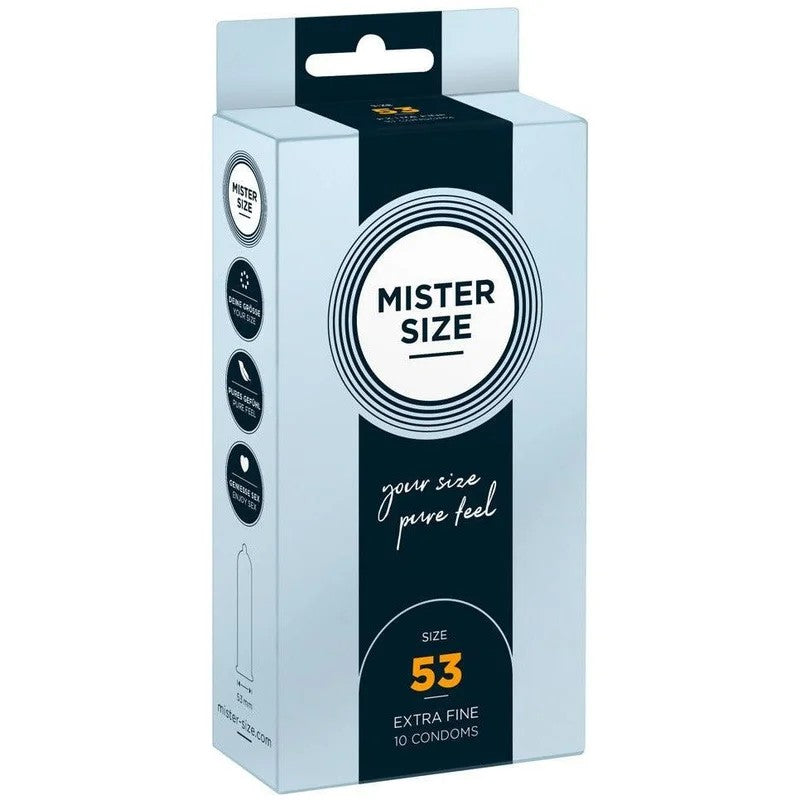 KondomeausNaturkautschuklatex–extrafein&gefühlsecht(Ø53mm/10Stk.)vonMisterSize