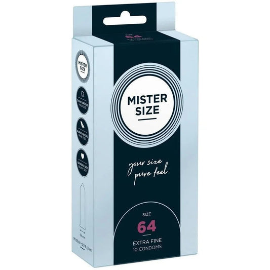 KondomeausNaturkautschuklatex–extrafein&gefühlsecht(Ø64mm/10Stk.)vonMisterSize