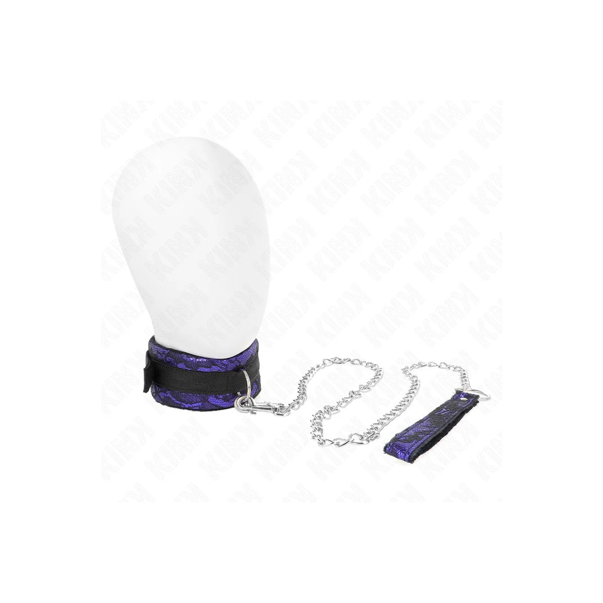 KURZEHALSKETTEAUSSAMTSPITZEMITGÜRTEL105CMMITNYLONBESATZ44X5,5CMVONKINKCOLLAR&GAG