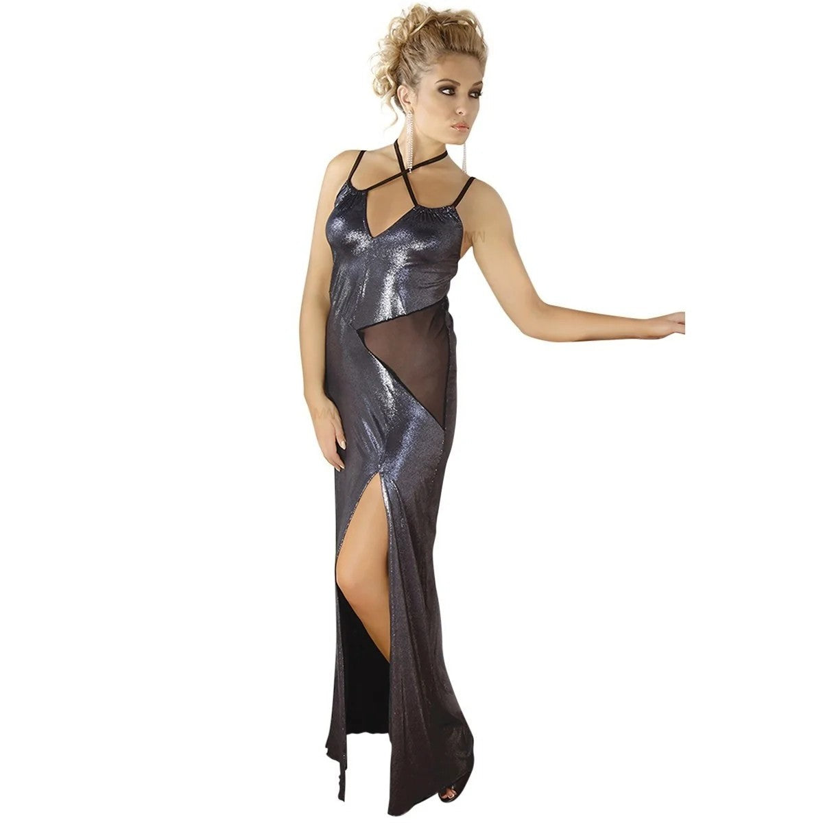 LANGESSILBERNESWETLOOK-KLEIDM/1069VONANDALEA