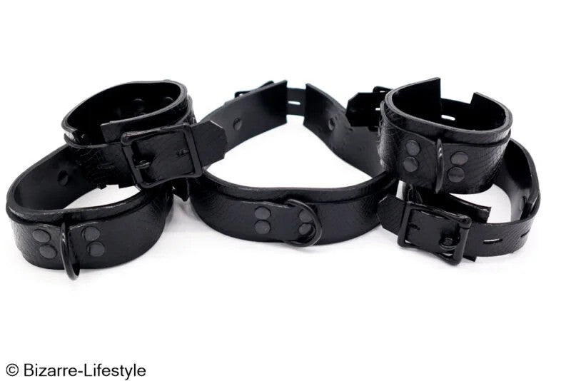 Latexbondagesetblack-Crocolockable