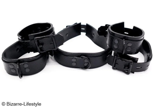 Latexbondagesetblack-Crocolockable