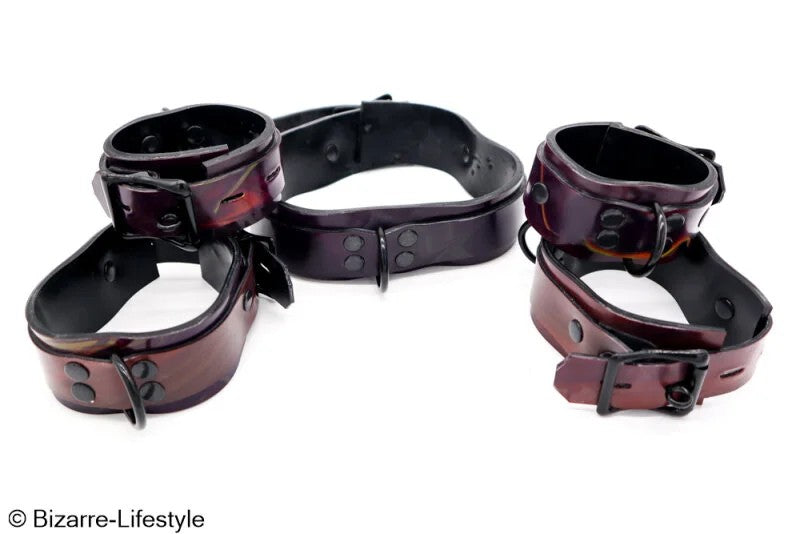 Latexbondagesetuniqueblack/purple/yellowlockable