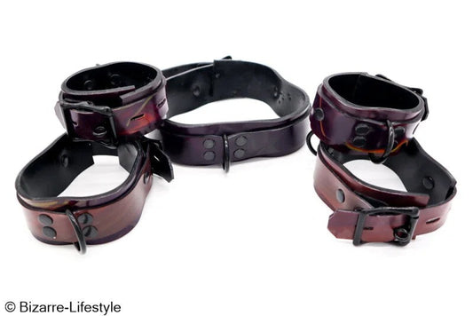 Latexbondagesetuniqueblack/purple/yellowlockable