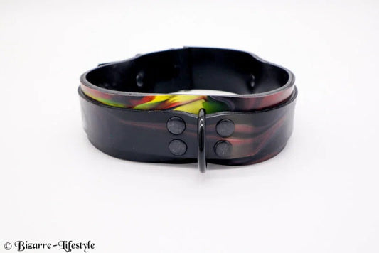 LatexHalsbandUnikateschwarz/braun/gelbabschließbar