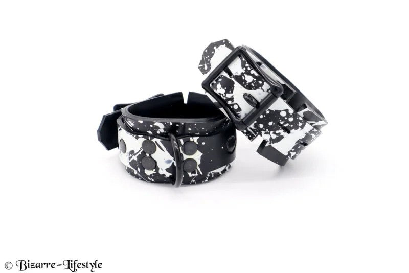 Latexhandcuffsuniqueblack/whitelockable