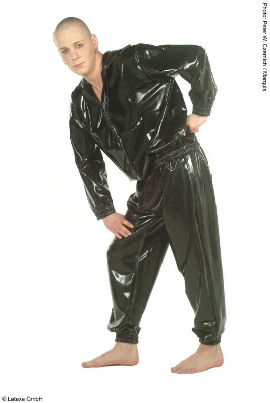 Latexjoggingsuitwithhood