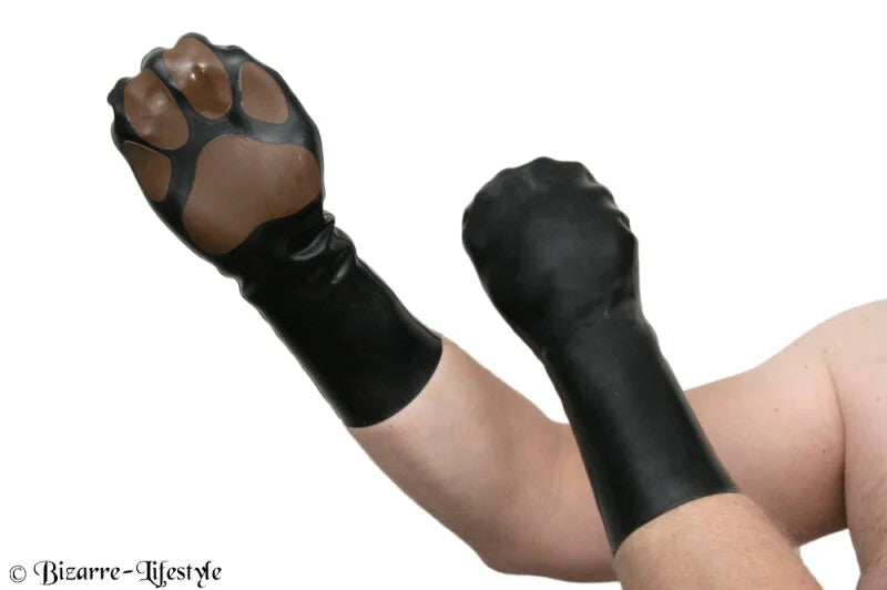 Latexpuppypaws(gloves)paw,differentcolorsLblackyellowwithouthandcuffswithoutlocks