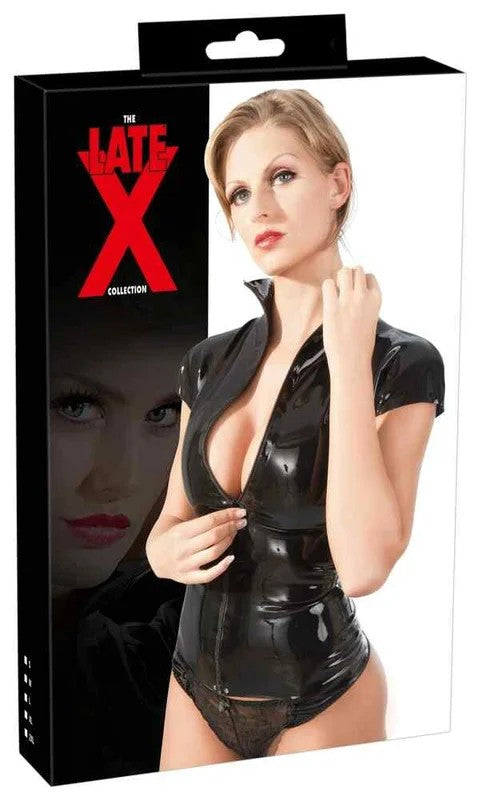 LatexShirtZipschwarzXS