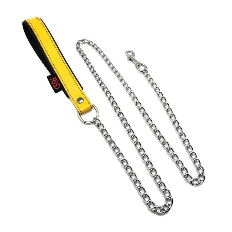 LeashWithLeatherGrip1mYellow