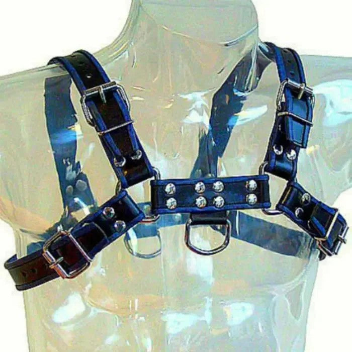 LEATHERBODY–BLAU-SCHWARZLEDERGESCHIRRBRUSTBULLDOG