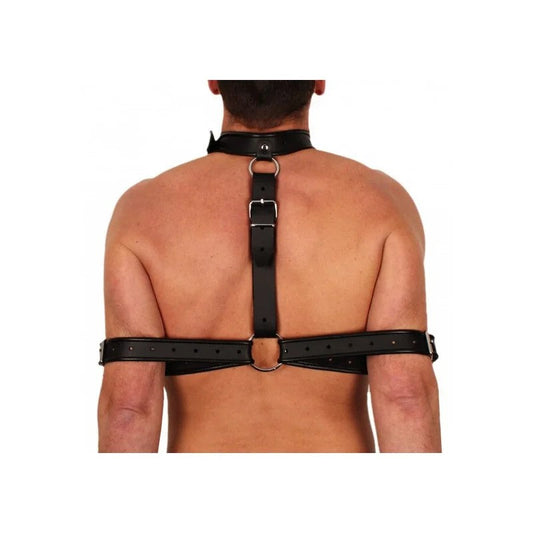 LeatherBondageandArmRestraintCollar