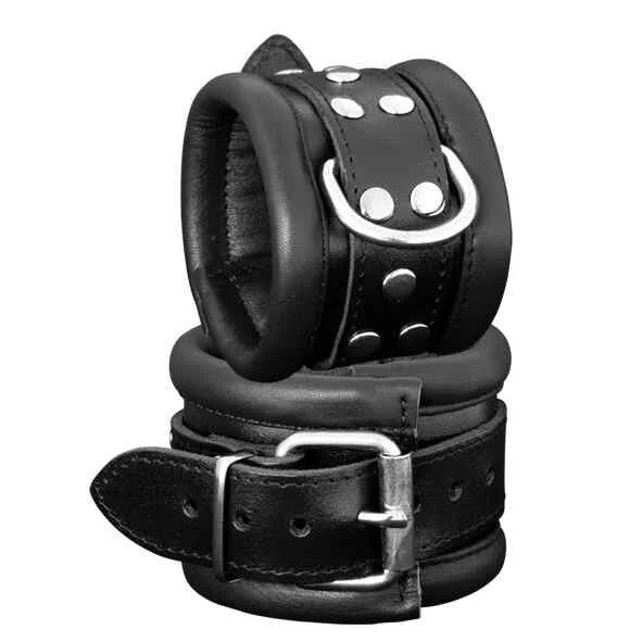 LeatherHandcuffsBlack6,5cm