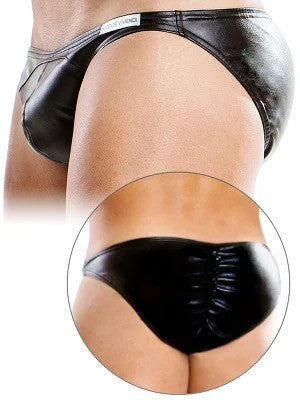 LeatherLowCutBrief–Schwarz