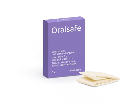 Lecktuch„Oralsafe“ausLatex–Vanillegeschmack(8Stk.)