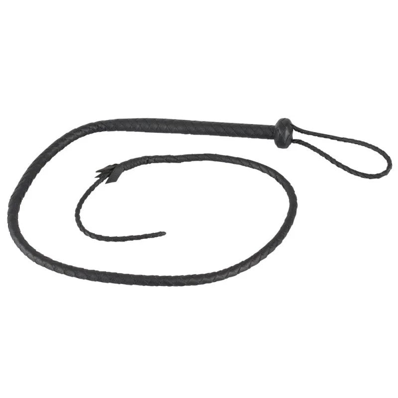 Leder-Peitsche,Singletail,handgeflochten,132cm