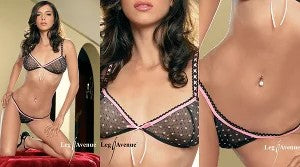 LegAvenue–BHundG-Stringgepunktetschwarz/pink81155
