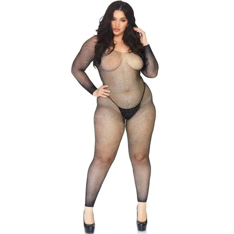 LEGAVENUE–CRYTALIZEDNETBODYSTOCKING1X-2X
