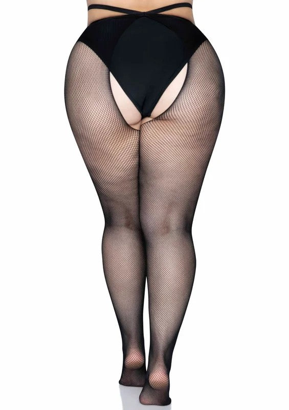 LegAvenueStrappyCrotchlessTightsBlackXL/2XL
