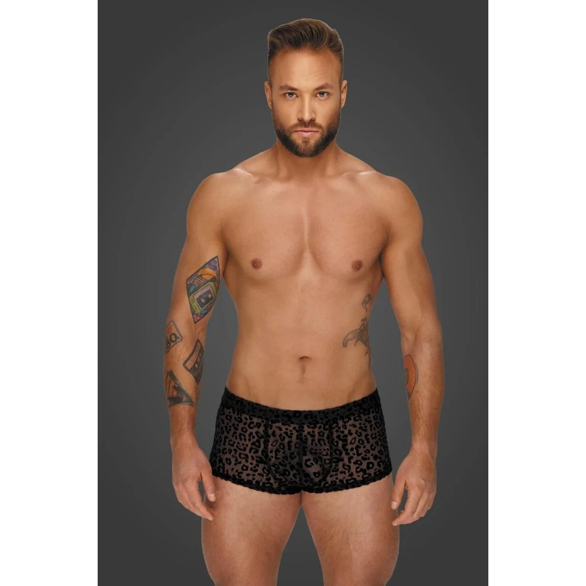 LEOPARDFLOCKSHORTSH072VONNOIRHANDMADEAPLPHACOLLECTION