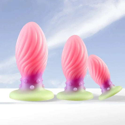 LeuchtenderAnaldilatator-Buttplug–RosaAnaldildogeknotetesSexspielzeugausSilikonfürFrauen