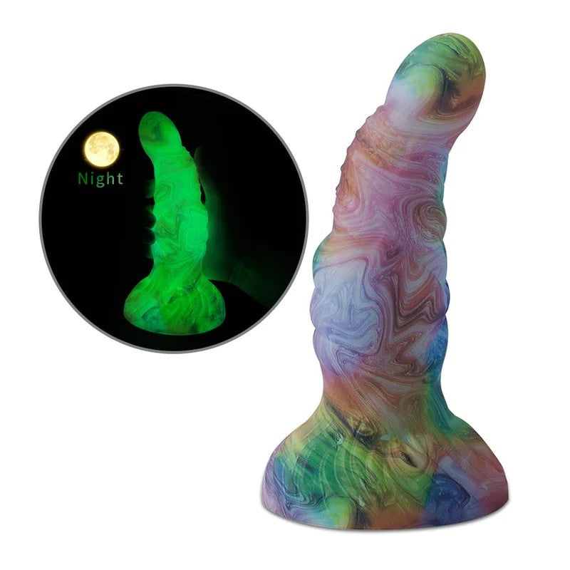 LeuchtenderbunterAnaldildo-Dilatator,SexspielzeugfürFrauen–AnalplugausSilikonmitgroßemSaugnapf,Prostatamassagegerät