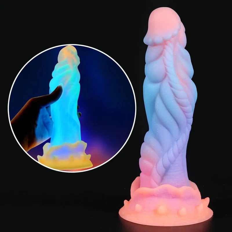 LeuchtenderDrachendildo-Buttplug–riesigeMonsterdildos,buntleuchtendesAnalsexspielzeug