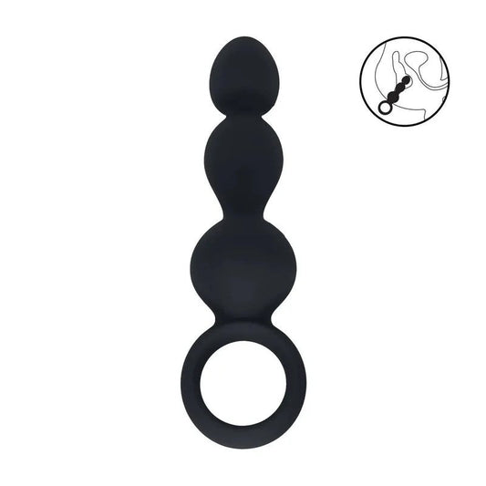 Levelz–Analkettemit3KugelnundZugringschwarz