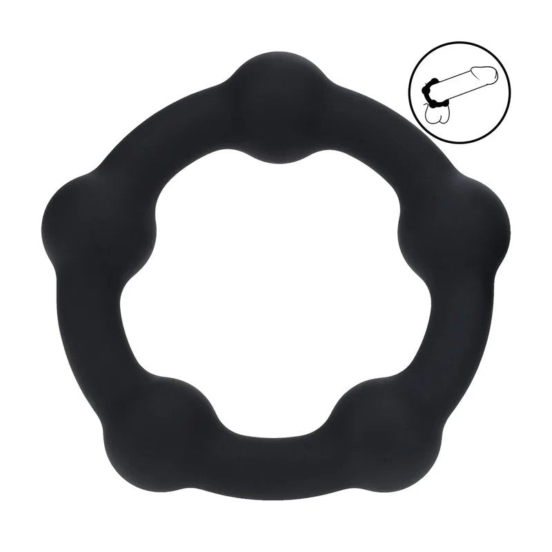 Levelz–PerlenSilikonPenisringL45mmschwarz