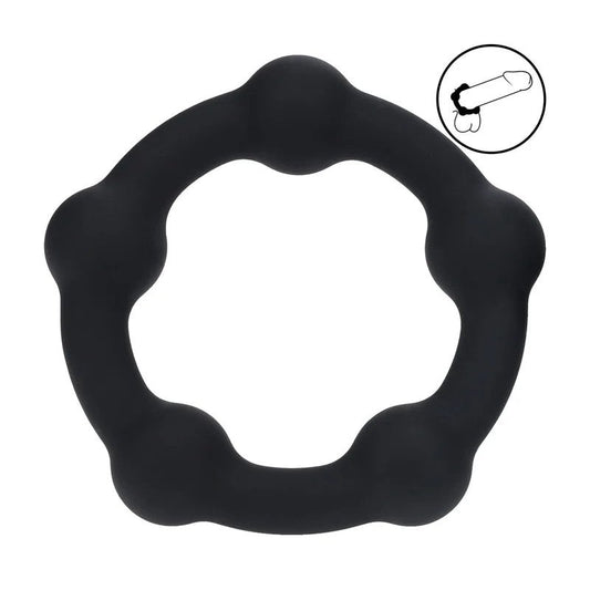 Levelz–PerlenSilikonPenisringL45mmschwarz
