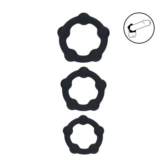 Levelz–PerlenSilikonPenisringSetS/M/Lschwarz