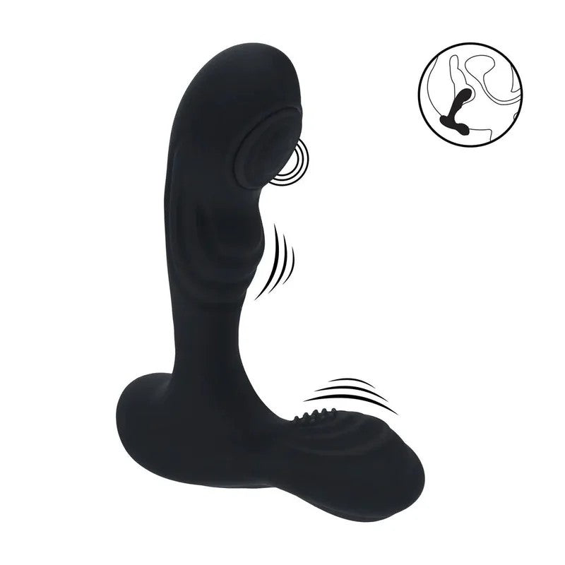 Levelz–VibrierenderundklopfenderSilikon-Prostatastimulatorschwarz