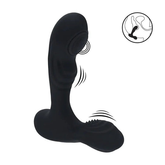 Levelz–VibrierenderundklopfenderSilikon-Prostatastimulatorschwarz