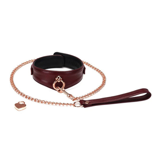 LiebeSeeleWineRed–CurvedCollar&Leash