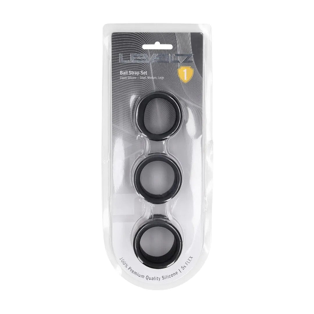 LiquidSiliconeBallStrapSetof3–S/M/L–Black