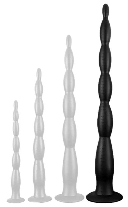 LongDildoScaleBeadsXL60x6cmBlack