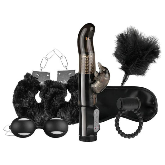 LoveBoxxxIloveBlack–vibrierendesBondage-Kit(6-teilig)