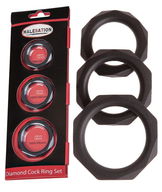 MALESATIONDiamondCockRingSet