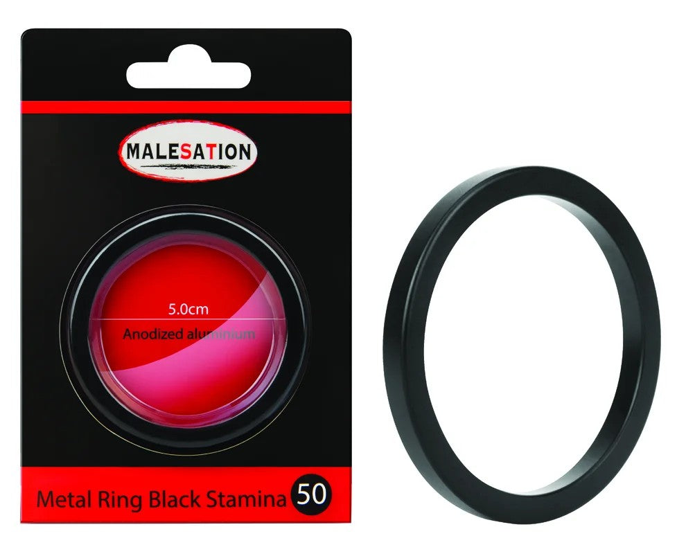 MALESATIONMetalRingBlackStamina50