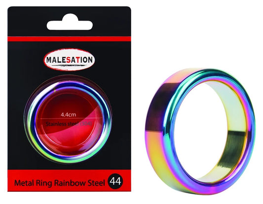 MALESATIONMetalRingRainbowSteel44