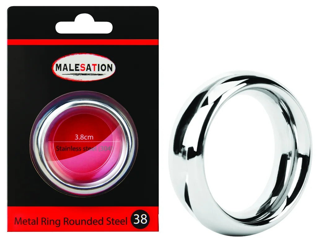 MALESATIONMetalRingRoundedSteel38