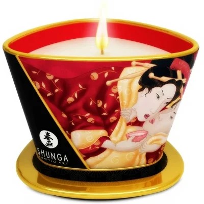 MassagekerzeMiniCaressByCandelightErdbeereUndCava170ml|Shunga