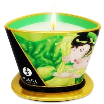 MassagekerzeMiniCaressByCandelightGrünerTee170ml|Shunga