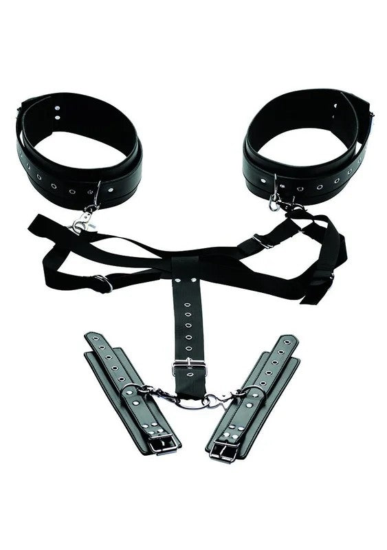 MasterSeriesEasyAccessThighHarnesswithWristCuffs
