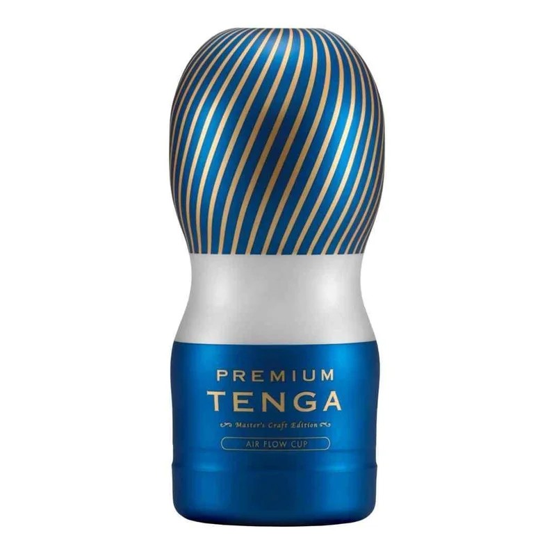 Masturbator„TENGAAirFlowCup“mitstrukturiertemInnenleben&Gleitgelprobe–15.5cm(blau)