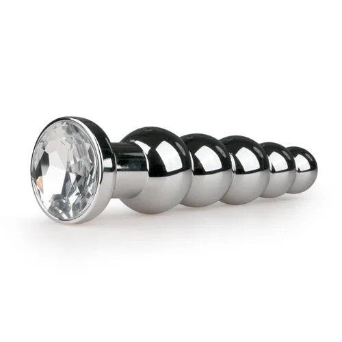 MetalButtPlugNo.14Silver/Clear